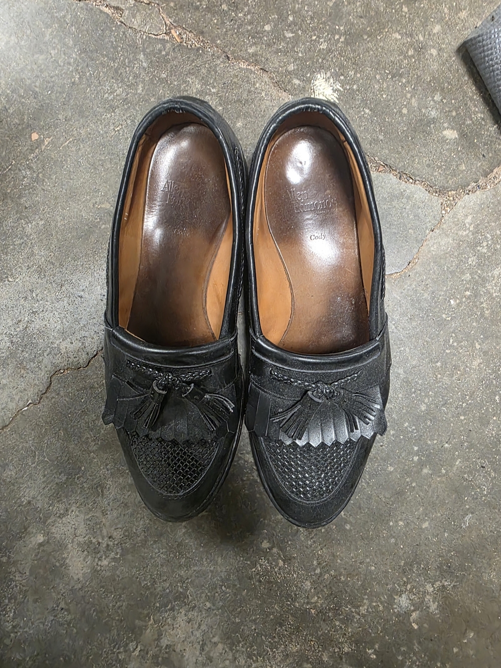 Allen Edmonds Black Tassel Kiltie Loafers